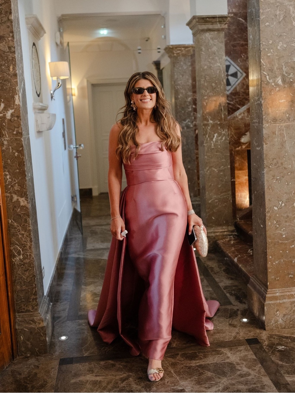 Solace London Evening Gown in Dusty Rose